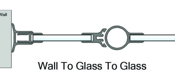 Aluminium Sliding Door Shower Hardware Wall to Glass To Glass S012