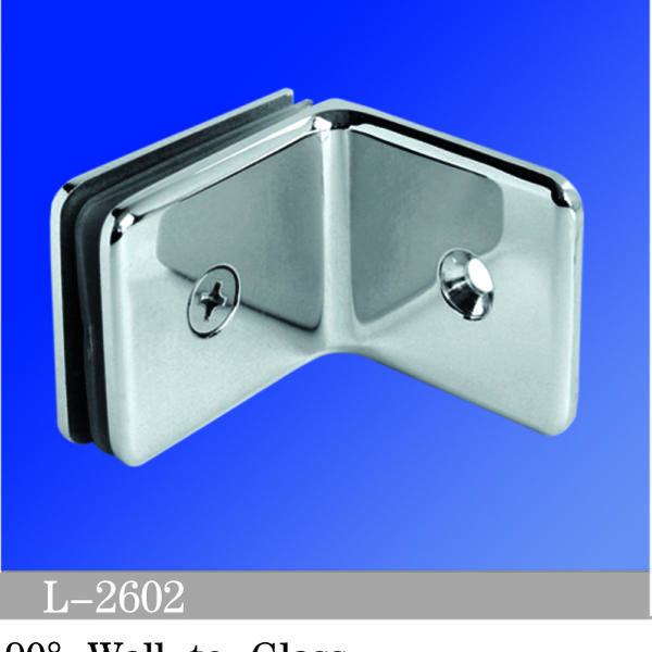 Beveled Edge Shower Glass Clamps Wall to Glass Bathroom Glass Door ClIps L-2602