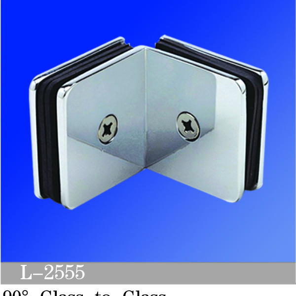 Beveled Edge Shower Glass Clamps 90° Glass-to-Glass L-2555