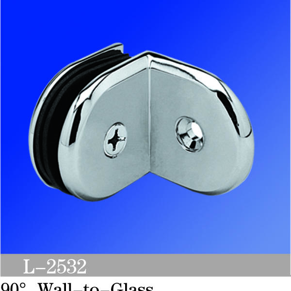 Beveled Edge Shower Glass Clamps 90° Wall-to-Glass L-2532