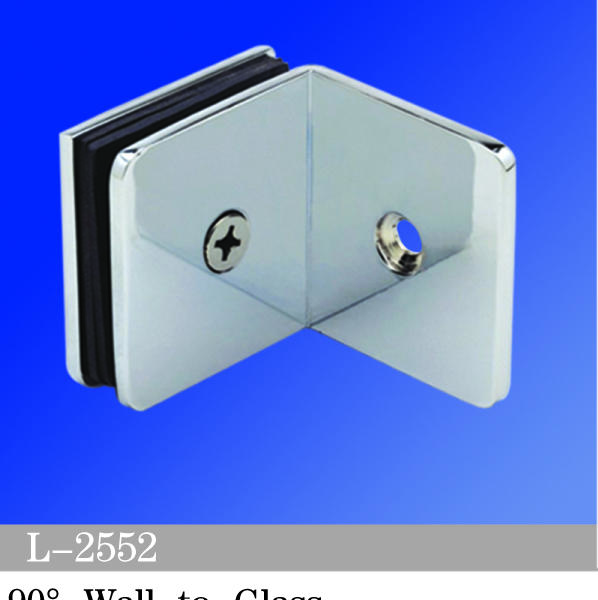 Beveled Edge Shower Glass Clamps 90° Wall-to-Glass L-2552