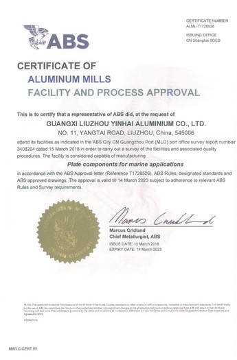 American Bureau of Shipping ABS Certificate-Silver Sea