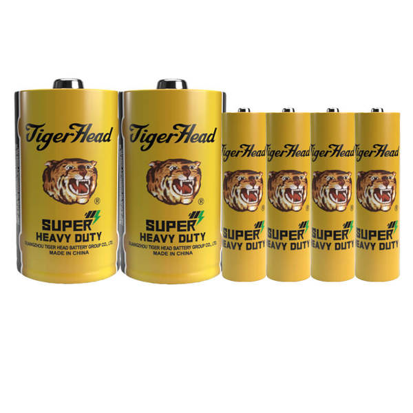 Tiger Head Battery Carbon Zinc Super Heavy Duty Battery D Size R20p