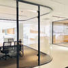Meeting room office usage 10mm clear curved tempered partition glass