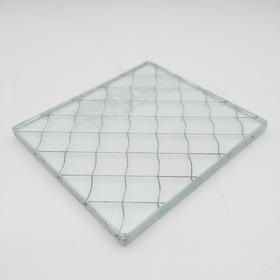 Good quality 6.8mm clear beveled square tempered chicken mesh glass for interior decoration