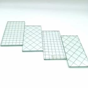 Decorative color tempered 6.8mm chicken mesh glass panels for indoor partitions