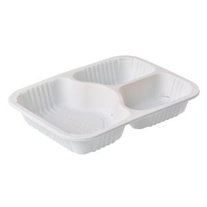 9 inch 3 compartment Biodegradable Dinnerware Food Packaging Corn Starch Box