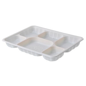 11 inch 6 compartment Biodegradable Dinnerware Food Packaging Corn Starch Box
