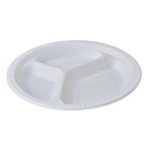 10 inch 3 compartment Biodegradable Dinner Set Food Packaging Corn Starch Plate