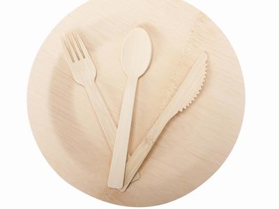 biodegradable tableware | 7 Inch Biodegradable Compostable Kitchen Utensils Solid Bamboo Cutlery Set