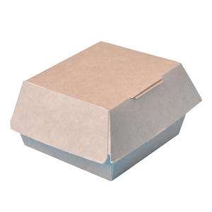 5 Inch Biodegradable Food Packaging Kraft Paper Mini Burger Box | food box packaging