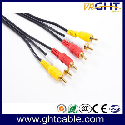 3RCA-3RCA Cable Black PVC