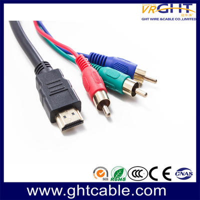 Hdmi Male TO 3 RCA Component Convert Cable Cord Adapter For DVD HDTV STB 1080P