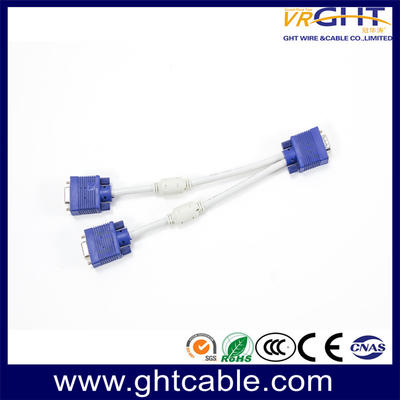 1male to 2 Female Copper VGA dB Cable (30cm)