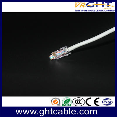 RJ45 8P8C UTP CAT5E Feedthrough Crystal Connector Gold-Plated Content 1-50μ