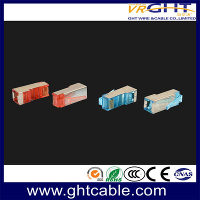RJ45 8P8C FTP CAT6 Crystal Connector Colorful Gold-Plated 1U