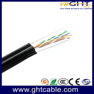 Elevator cable flat lift cable with two steel wire Lan Cable UTP CAT5 PVC jacket 