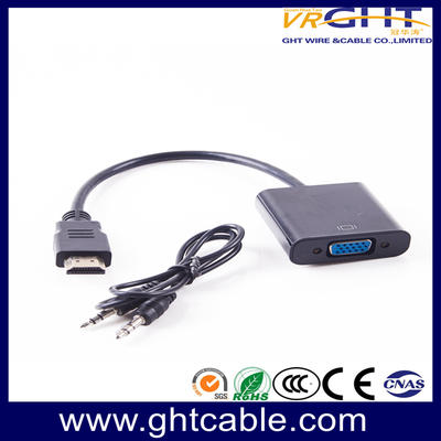  Hdmi Male to VGA Female Converter Adapter Video Cable Supporting 3d,1080p and with Audio Output