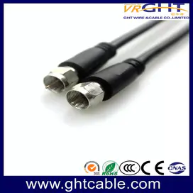 Coaxial Cable Rg59 2F connectors in Black PVC RG59 TV cable