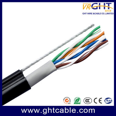 Outdoor UTP CAT5 with steel messenger Lan Cable