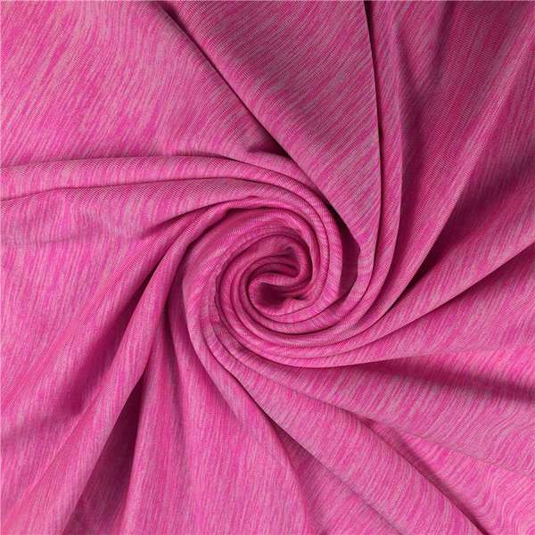 Wholesale Cationic Dry Wicking 87 Polyester 13 Spandex Grey Melange Yoga Fabric