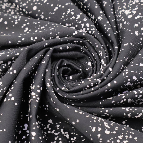 foiled print fabric latest product dots foil shiny moisture wicking stretchable quick dry reflective fabric for leggings