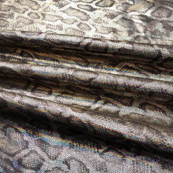 4 way stretch python pattern high grade moisture wicking snake printed foil fabric for sports