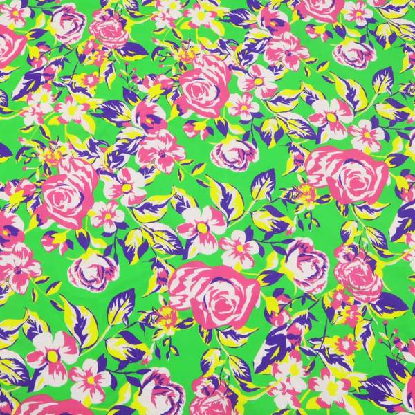 flower printed fabric low moq good quality naked soft printed fabric for swim 