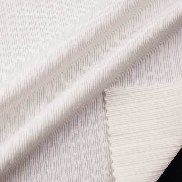 high quality wholesale rib design weft knti polyeater ribbed fabric for swimwear 