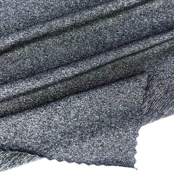 hot selling stretchable breathable yarn dyed shiny soft nylon polyester melange yarn fabric for swim