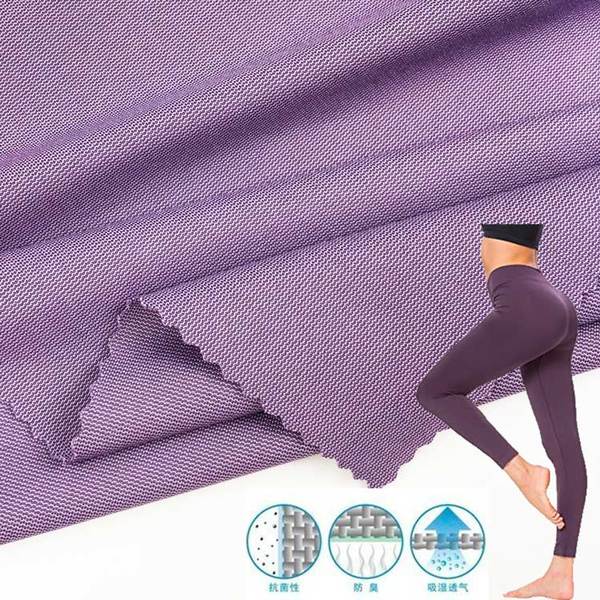 high quality stretchable dry fit deodorant bacteriostatic bamboo charcoal polyester fabric for sports