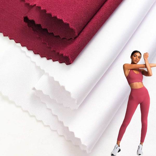 polyester spandex 4 way stretch shiny superfine breathable double pulled fabric for leggings