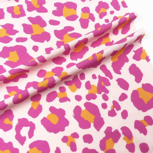 leopard print fabric 4 way stretch nake feeling soft quick dry printed fabric for swim