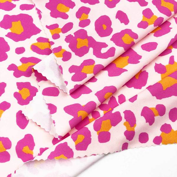 high quality 190g cool feeling stretchy matte breathable leopard print nylon spandex fabric for swimsuit