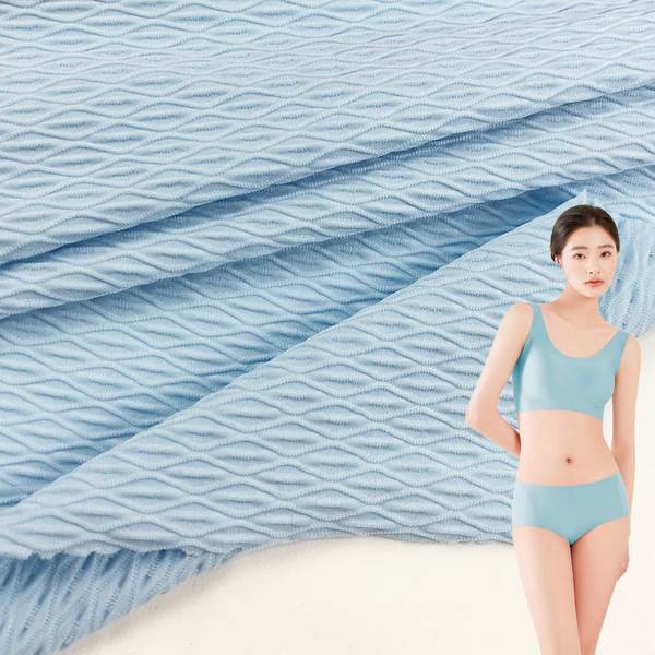 jacquard style customized high elastic soft breathable nylon jacquard fabric for swimwear