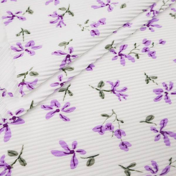 ribbed design customized printing stretchy 260g weft knit nylon floral printed fabric for swimsuit