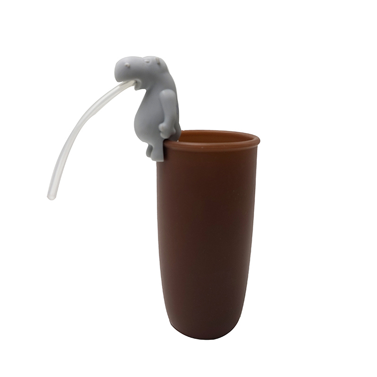 TT073 Straw holder in Hippo shape | silicone straw holder/topper