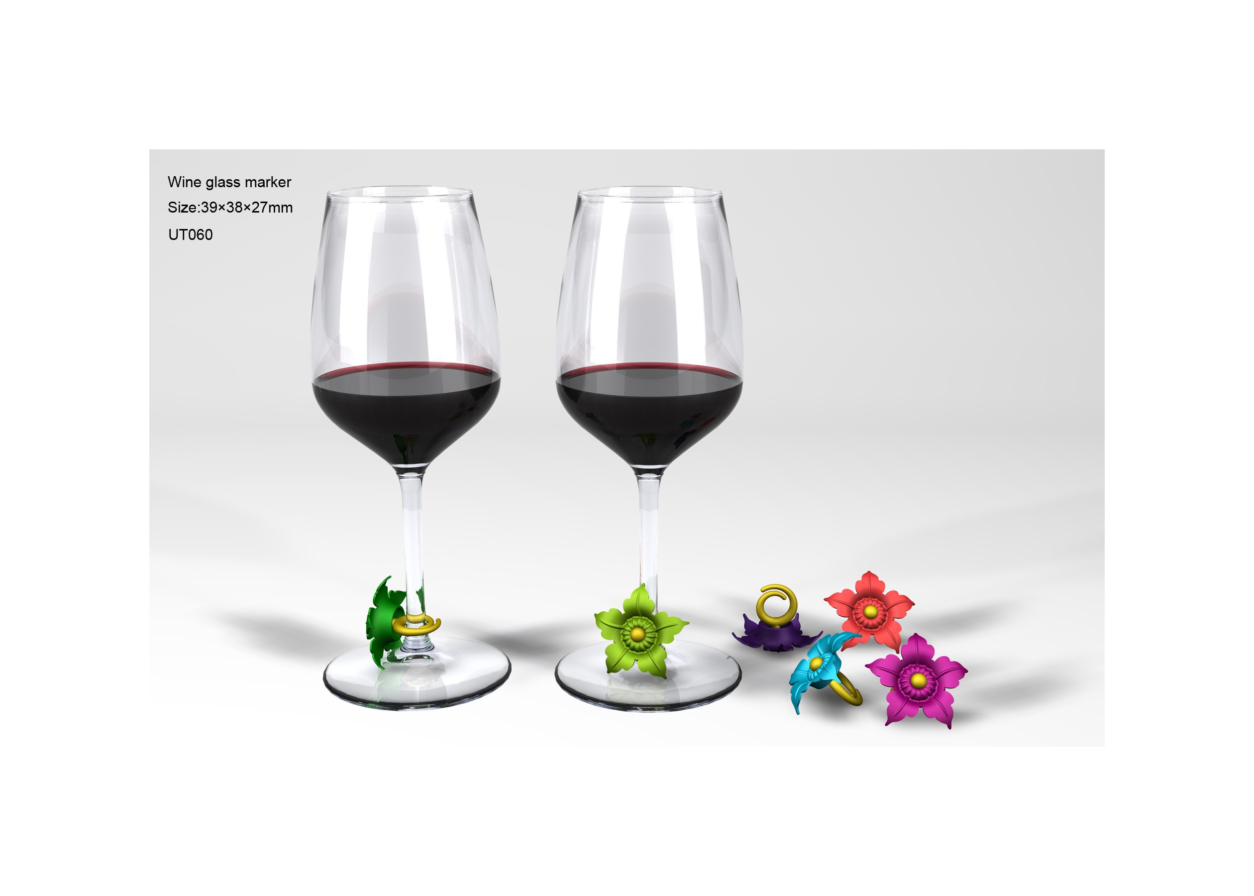UT060 Wine Glass Marker | silicone wine bottle stopper