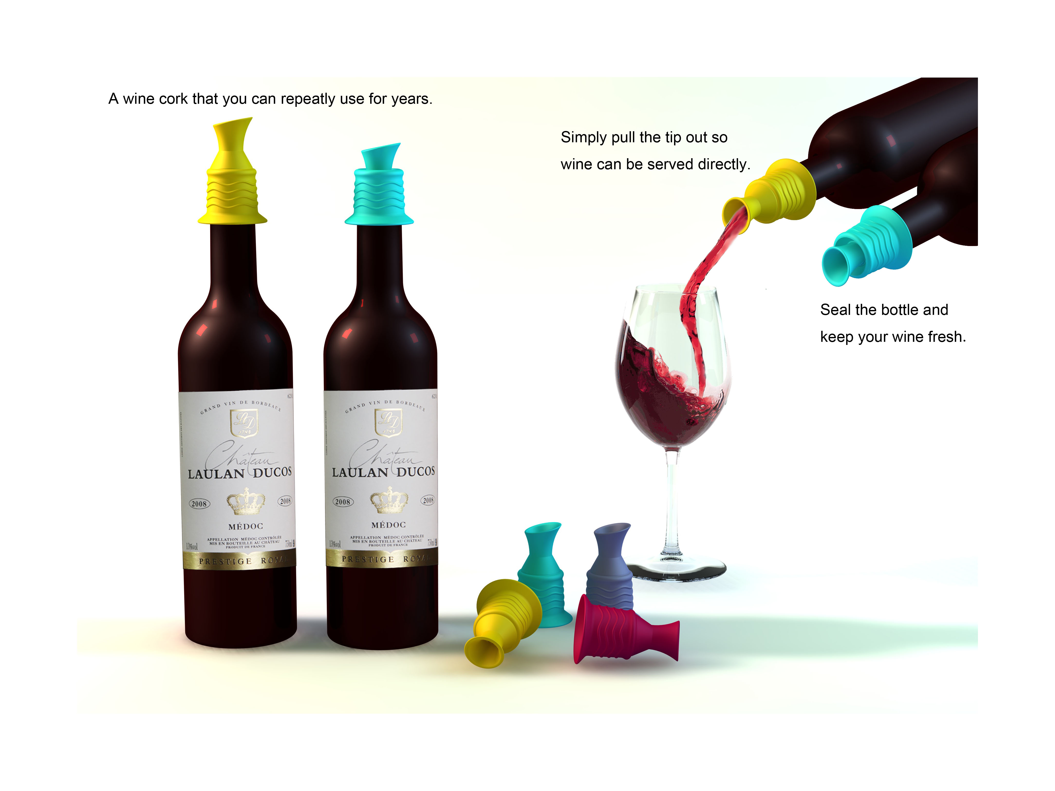UT055 Red wine stopper | silicone wine bottle stopper