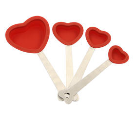 silicone spoon | UT057 Heart Shape Measuring Spoon