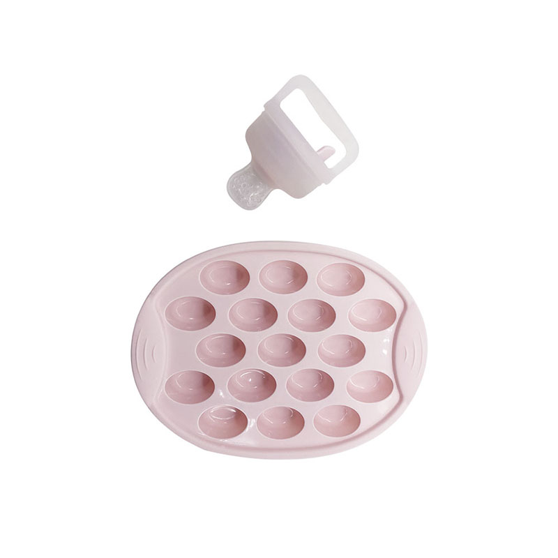 BT0041 Baby Fruit Food Feeder Pacifier, Silicone Pouches Mesh Sucker Teethers with Measuring Cup Type Protective Case,BPA Free