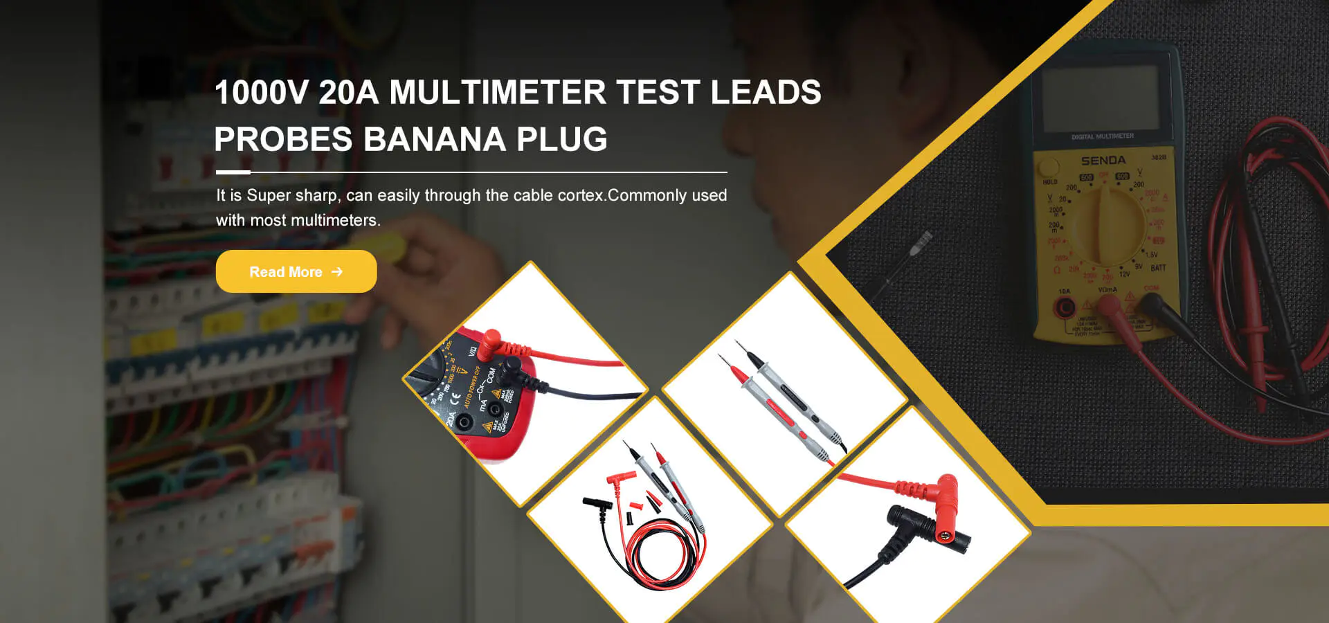 Test leads|Test lead kits|Test lead holder|Test probes & clips|Connectors