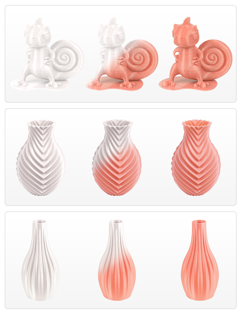 iSANMATE Orange to white Pla Temperature Color Changing filament |1.75mm 3d printer filament | Chinese Supplier