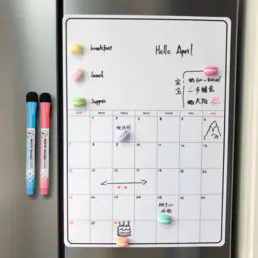 Fridge Magnet Calendar Whiteboard monthly weekly schedule with Dry Erase Markers