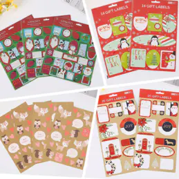 Christmas sticker gift tags