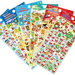Puffy sticker exporter to sell Christmas Stickers 6 Sheets with Snowman, Reindeer, Tree, Bear, Santa Claus Happy Faces Xmas Kids Stickers Decals for Toys Gifts Scarpbooking Crafts Decorations - 300 Stickers