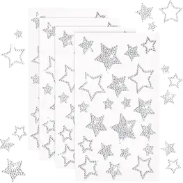 84 Pieces Bling Rhinestone Star Stickers Crystal Bling Silver Star Stickers Christmas Star Stickers Star Crystal Car Stickers Assorted Size Glitter Star Stickers for Home, Bar, DIY and Office