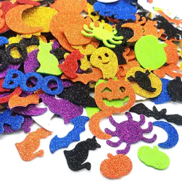 Halloween Foam Stickers Halloween Party Favors Glitter Pumpkin Stickers Self Adhesive Crafts Stickers Kid's Arts Craft Supplies Greeting Cards Scrapbooking Homemade Crafts