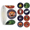 Halloween Sealing Stickers for Kids, Halloween Adhesive Label Stickers Pumpkin Ghost Witch Stickers, 1.0 Inch Gift Wrapping Packaging Seals Label Stickers for Halloween Decorations