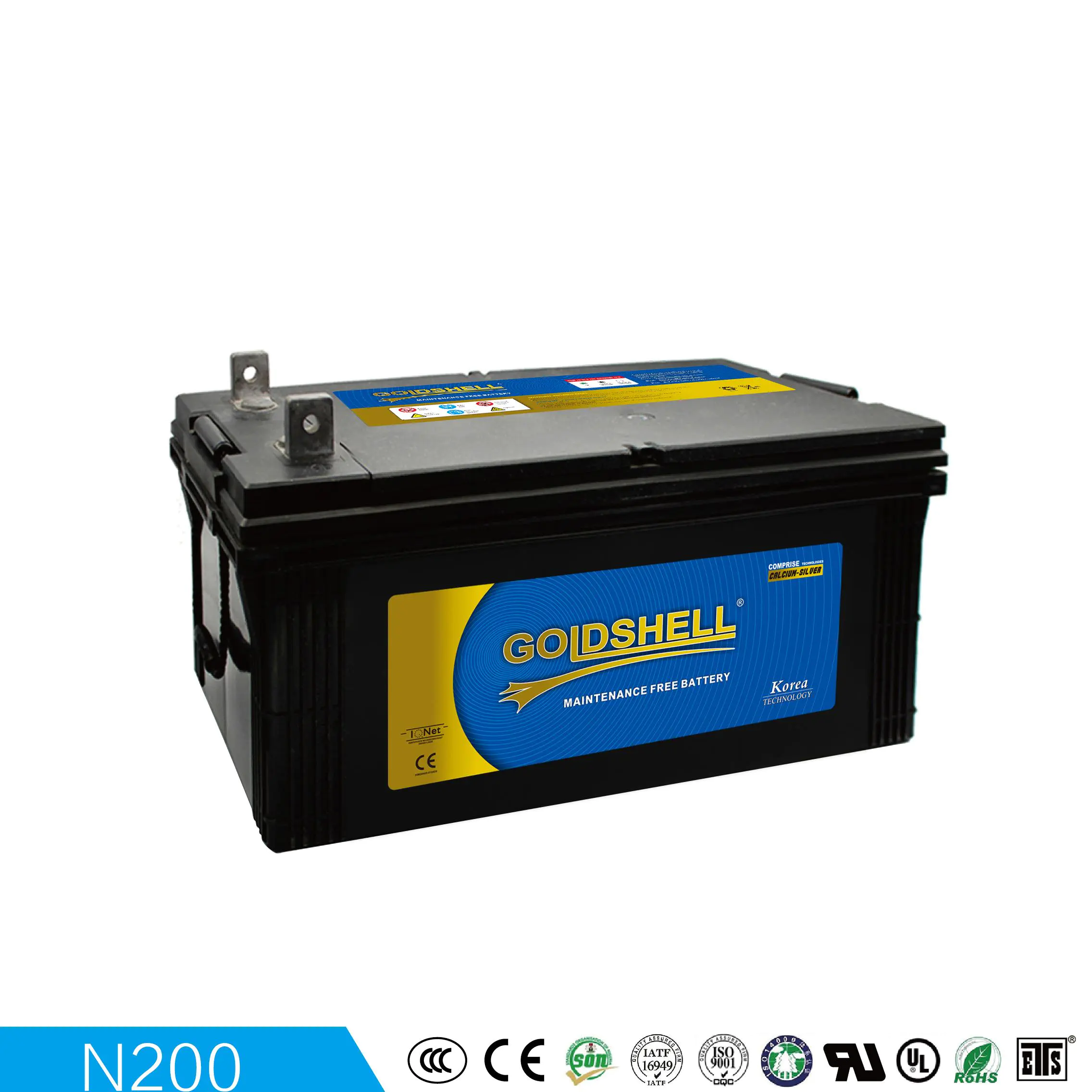 Batterie de camion GOLDSHELL MF N200 12V200AH